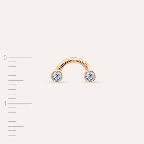 Bliss Two 0.08 CT White Sapphire Rose Gold Mini Single Earring - 4