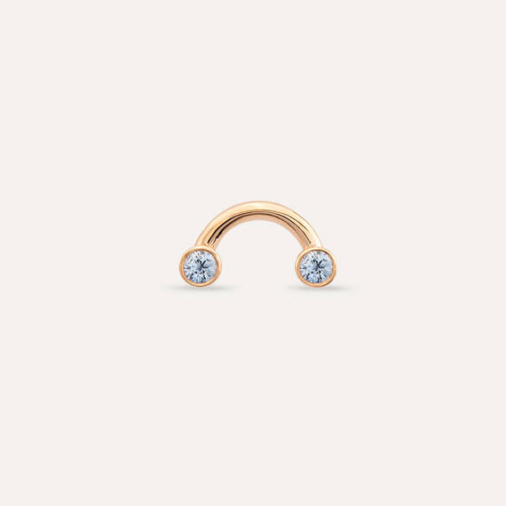 Bliss Two 0.08 CT White Sapphire Rose Gold Mini Single Earring - 3