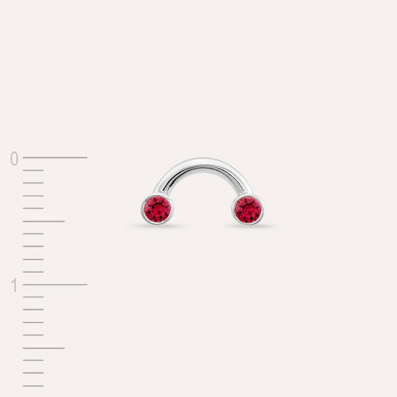Bliss Two 0.09 CT Red Sapphire White Gold Mini Single Earring - 3