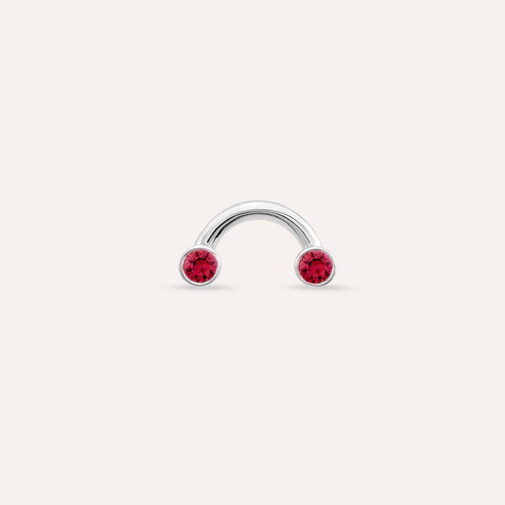 Bliss Two 0.09 CT Red Sapphire White Gold Mini Single Earring