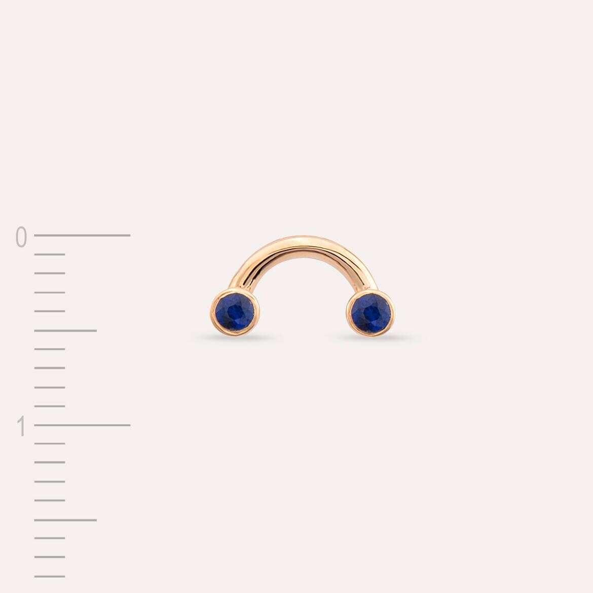 Bliss Two 0.10 CT Dark Blue Sapphire Rose Gold Mini Single Earring