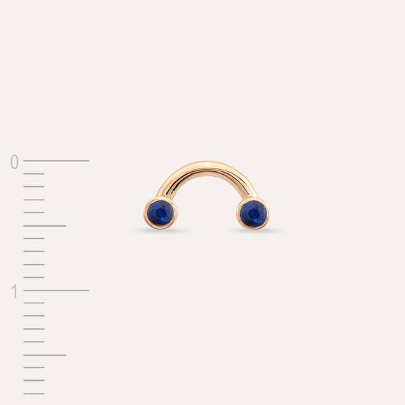 Bliss Two 0.10 CT Dark Blue Sapphire Rose Gold Mini Single Earring - 4