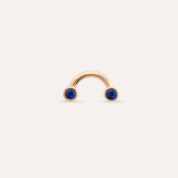 Bliss Two 0.10 CT Dark Blue Sapphire Rose Gold Mini Single Earring - 3