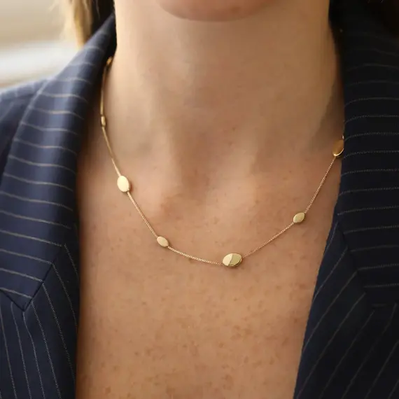 Blob Yellow Gold Necklace - 2