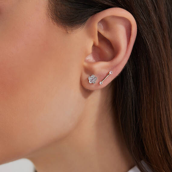Bloss 0.15 CT Pink Sapphire Single Earring - 2