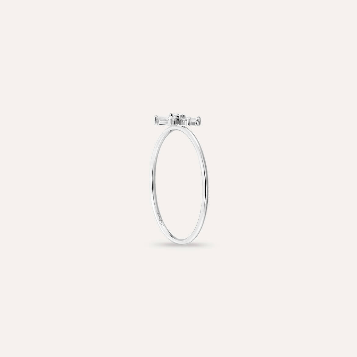 Blossom 0.16 CT Baguette Cut Diamond White Gold Ring
