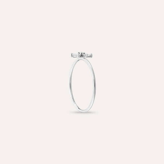 Blossom 0.16 CT Baguette Cut Diamond White Gold Ring - 5
