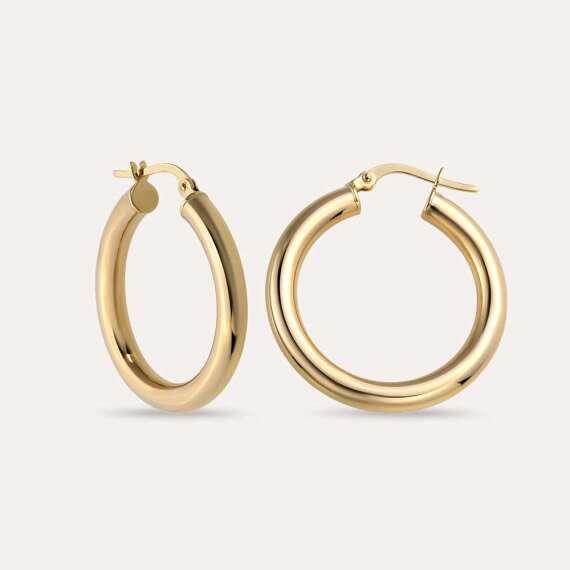 Bold Jr. Yellow Gold Hoop Earring - 2