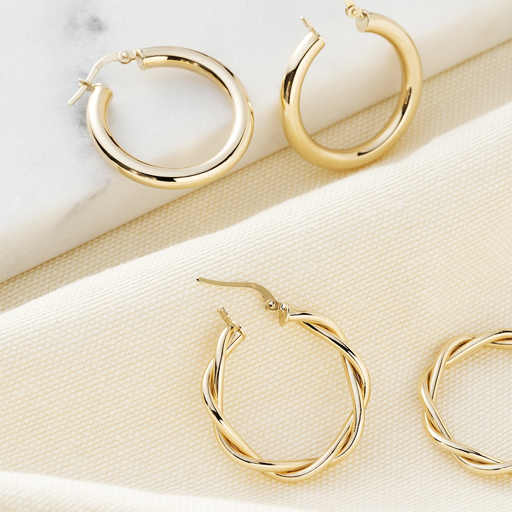 Bold Jr. Yellow Gold Hoop Earring - 4