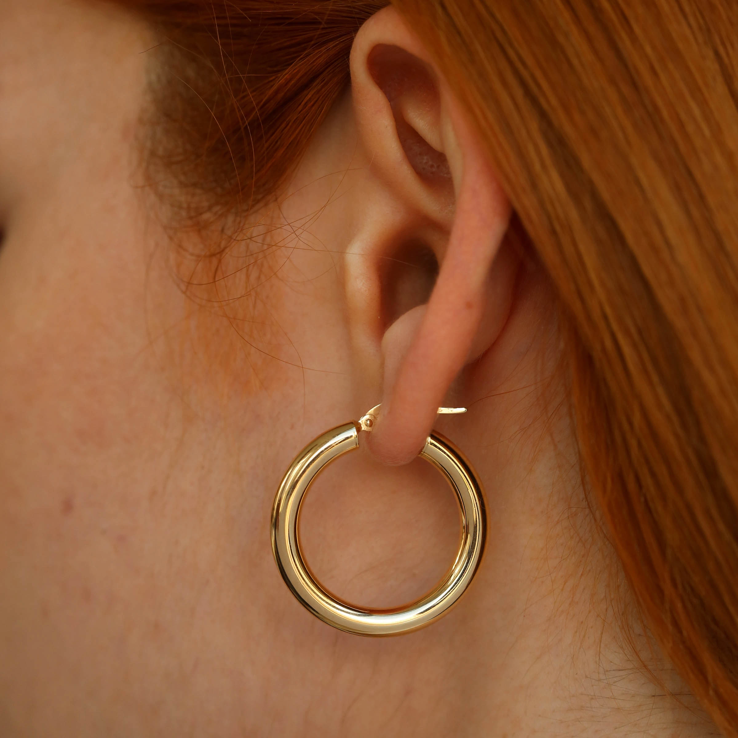 Bold Jr. Yellow Gold Hoop Earring - 2