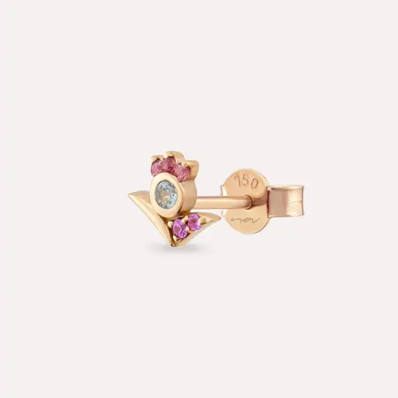 Bona Multicolor Sapphire Rose Gold Single Earring - 1