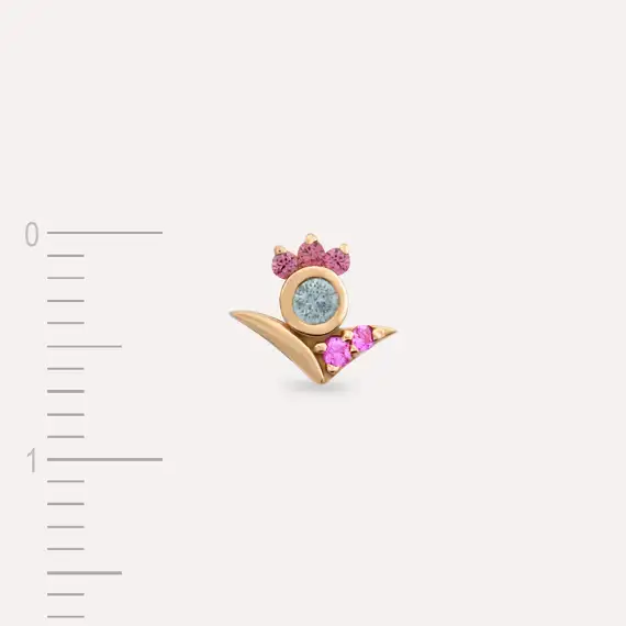 Bona Multicolor Sapphire Rose Gold Single Earring - 4