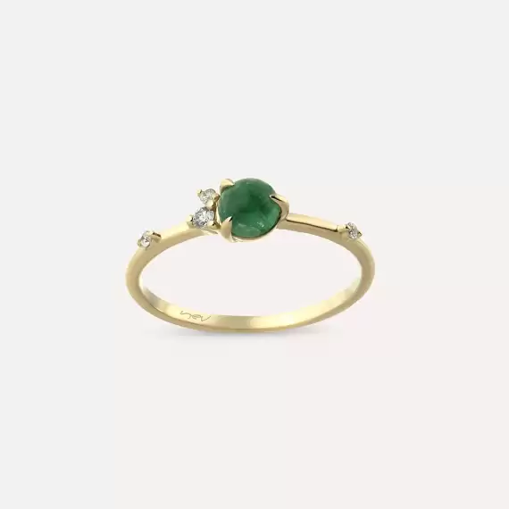 Bonbon 0.50 CT Emerald and Diamond Yellow Gold Ring - 2