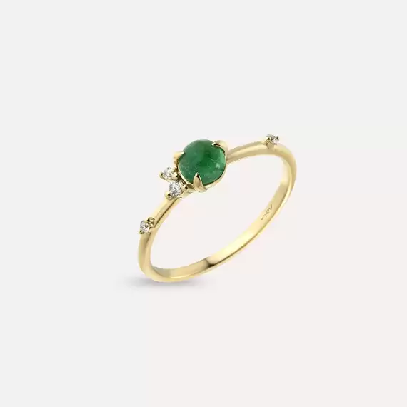 Bonbon 0.50 CT Emerald and Diamond Yellow Gold Ring - 1