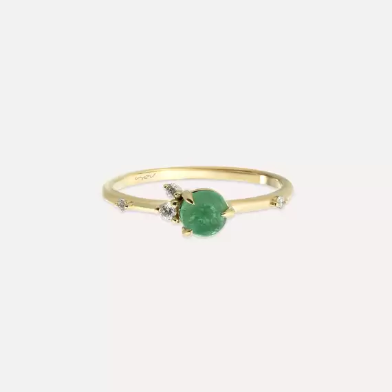 Bonbon 0.50 CT Emerald and Diamond Yellow Gold Ring - 3