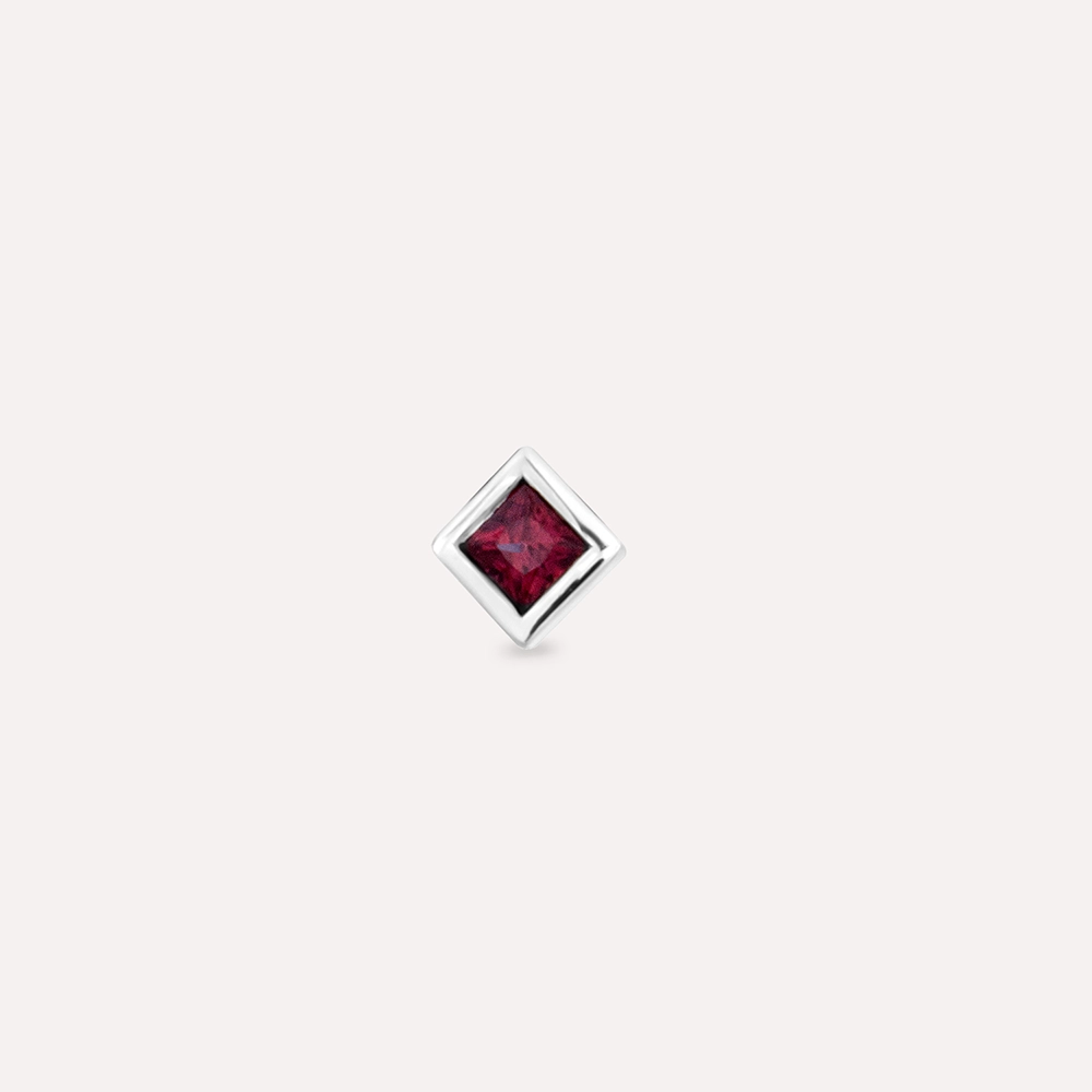 Box Red Sapphire White Gold Piercing - 3