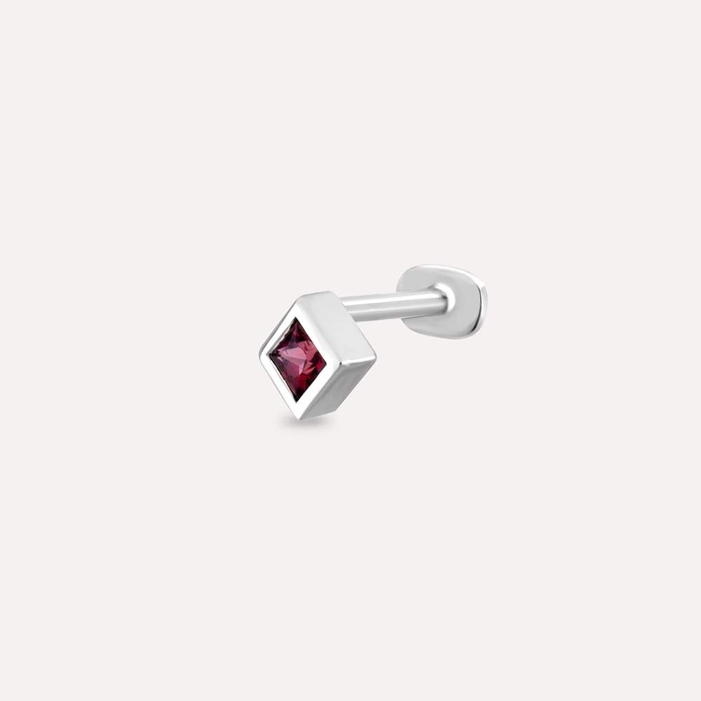 Box Red Sapphire White Gold Piercing - 1