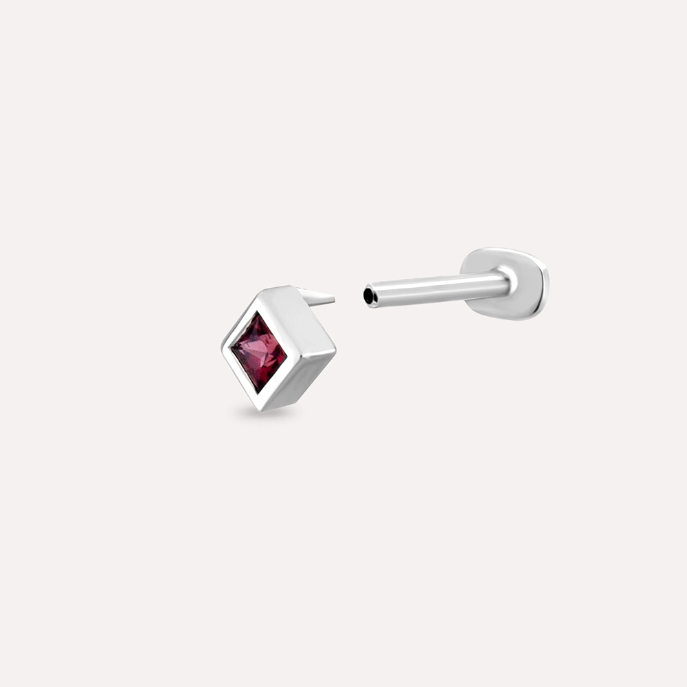 Box Red Sapphire White Gold Piercing - 4