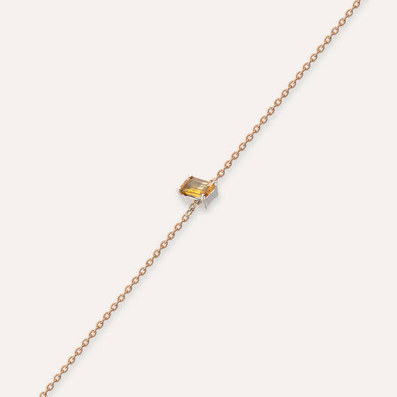 Brea 0.28 CT Octagon Cut Yellow Sapphire Rose Gold Bracelet - 6