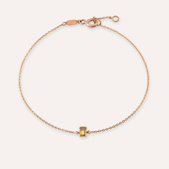 Brea 0.28 CT Octagon Cut Yellow Sapphire Rose Gold Bracelet - 1