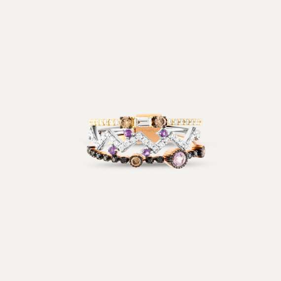 Brooklyn 0.60 CT Diamond, Multicolor Sapphire and Amethyst Ring - 6