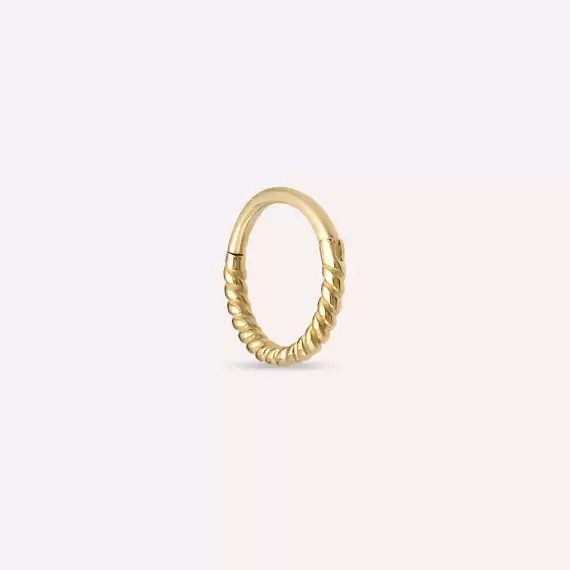 Burgu Yellow Gold Hoop Piercing - 5