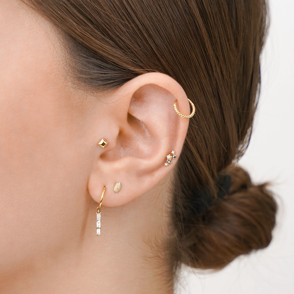 Burgu Yellow Gold Hoop Piercing - 2