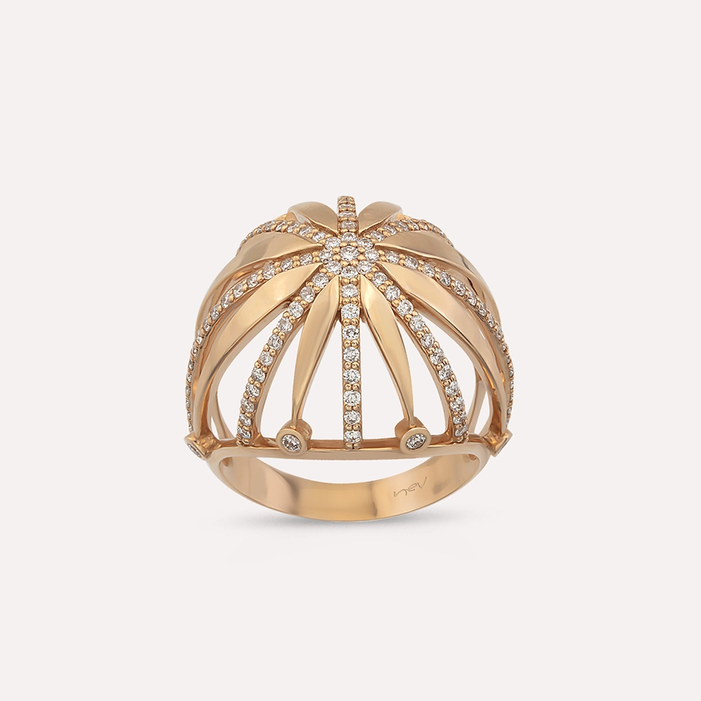 Cage 0.82 CT Diamond Rose Gold Ring - 1