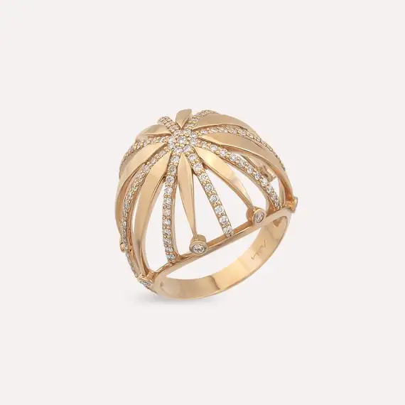 Cage 0.82 CT Diamond Rose Gold Ring - 4