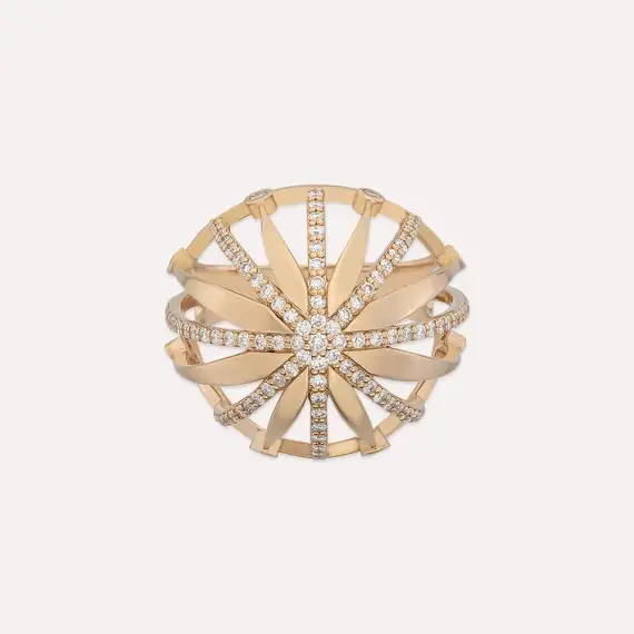 Cage 0.82 CT Diamond Rose Gold Ring - 5