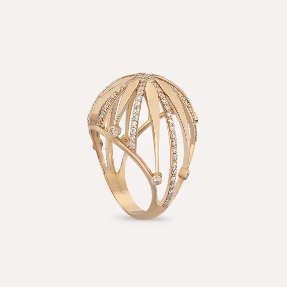 Cage 0.82 CT Diamond Rose Gold Ring - 6