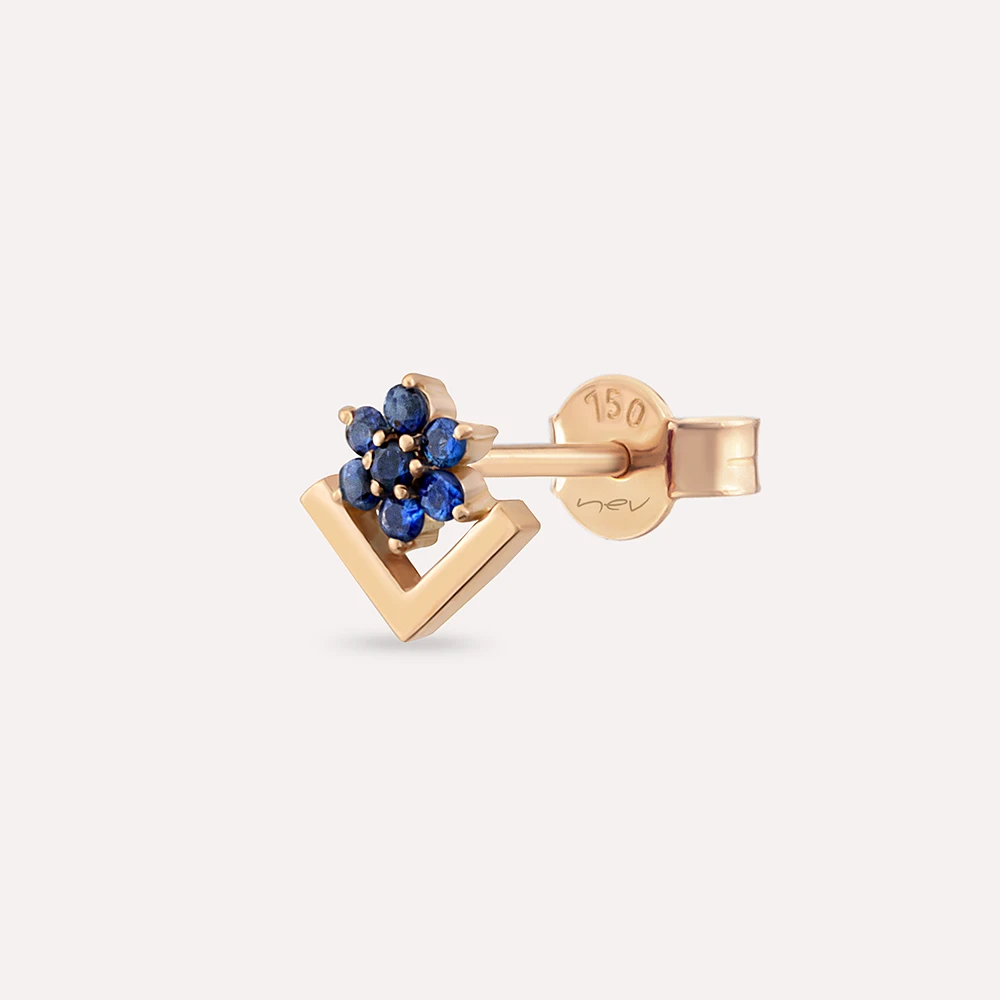 Rose gold and blue earrings discount