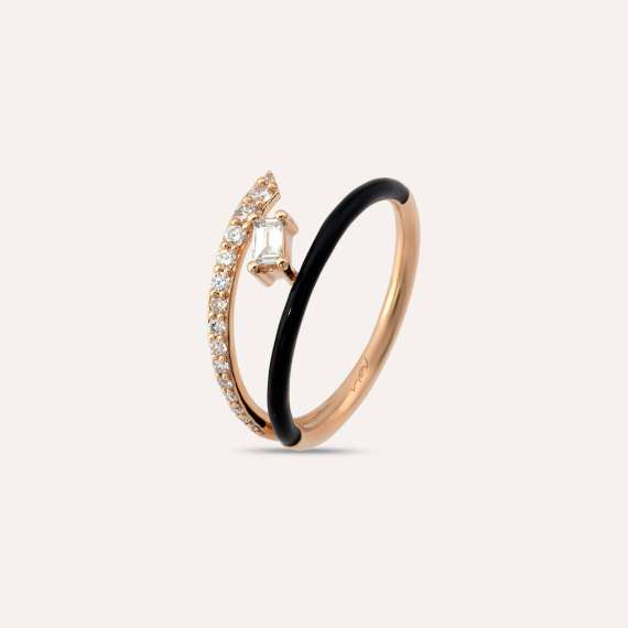 Canopus 0.27 CT Diamond and Black Enamel Ring - 2