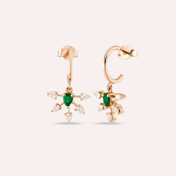 Capella Pear Cut Emerald and Diamond Earring - 1
