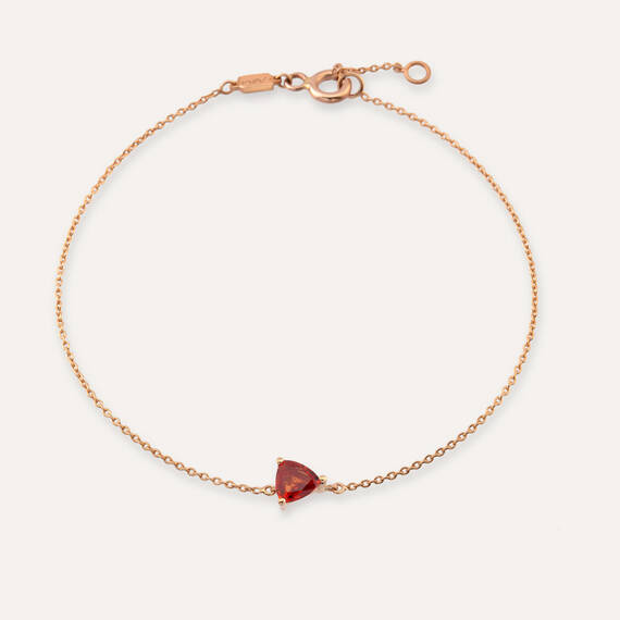 Carly 0.45 CT Dark Orange Sapphire Rose Gold Bracelet - 2