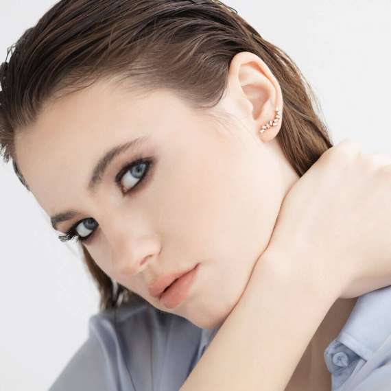 Ceti Baguette Cut Diamond Rose Gold Earring - 2