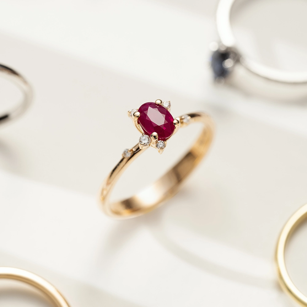 Chloe 0.71 CT Diamond and Ruby Rose Gold Ring - 1