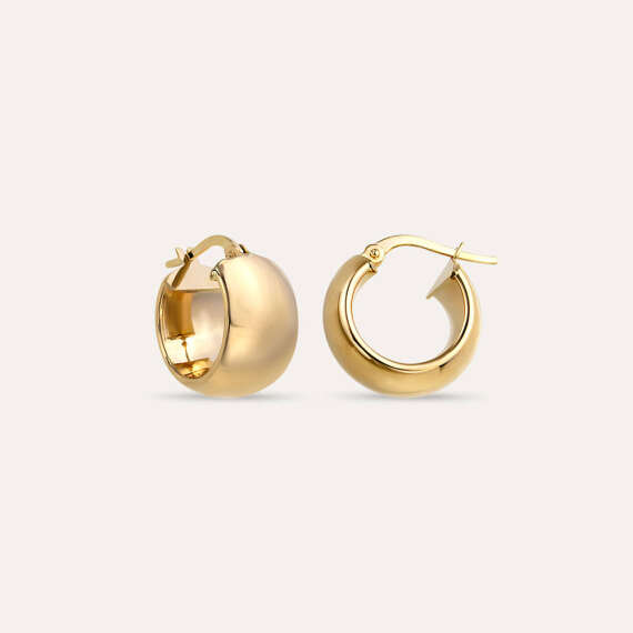 Chunky Jr. Yellow Gold Hoop Earring - 2