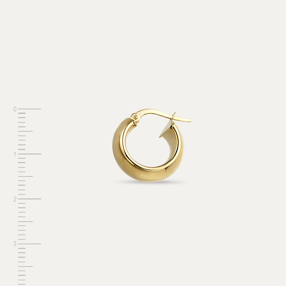 Chunky Jr. Yellow Gold Hoop Earring - 4
