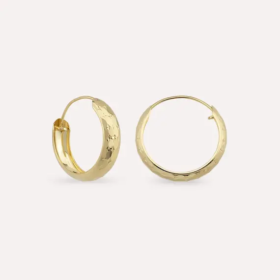 Clay Yellow Gold Hoop Earring - 1
