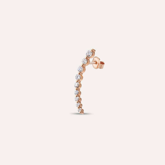 Comet 0.43 CT Diamond Rose Gold Single Earring - 4