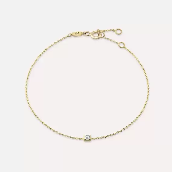 Connell 0.14 CT Baguette Cut Diamond Yellow Gold Bracelet - 1