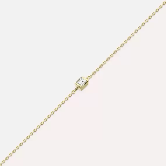 Connell 0.14 CT Baguette Cut Diamond Yellow Gold Bracelet - 2