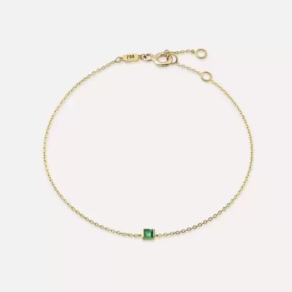 Connell 0.17 CT Baguette Cut Emerald Yellow Gold Bracelet - 1