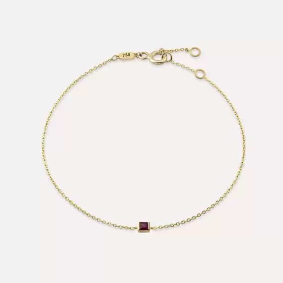 Connell 0.19 CT Caliber Cut Ruby Yellow Gold Bracelet - 1
