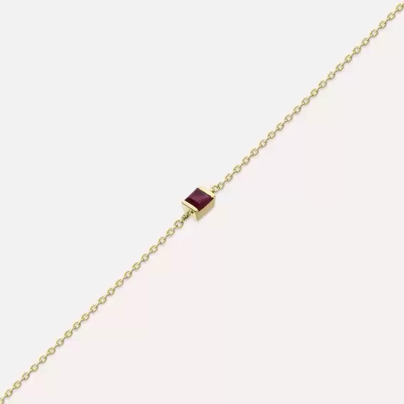Connell 0.19 CT Caliber Cut Ruby Yellow Gold Bracelet - 2