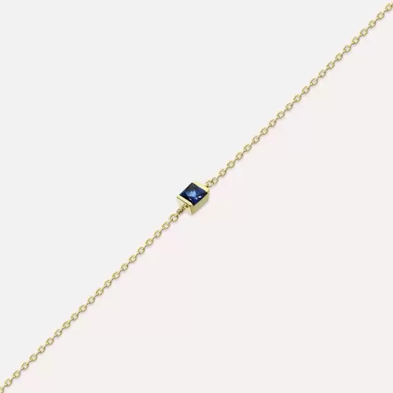 Connell 0.20 CT Caliber Cut Sapphire Yellow Gold Bracelet - 2