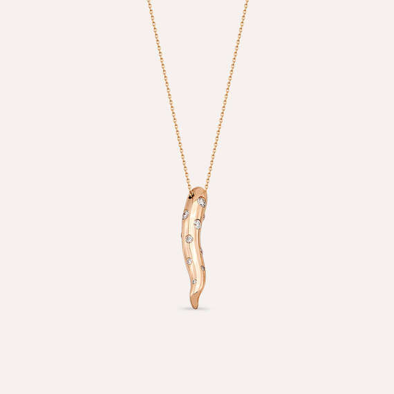 Coral 0.78 CT Diamond Rose Gold Necklace - 1