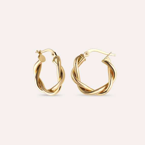 Corda Jr. Yellow Gold Hoop Earring - 1