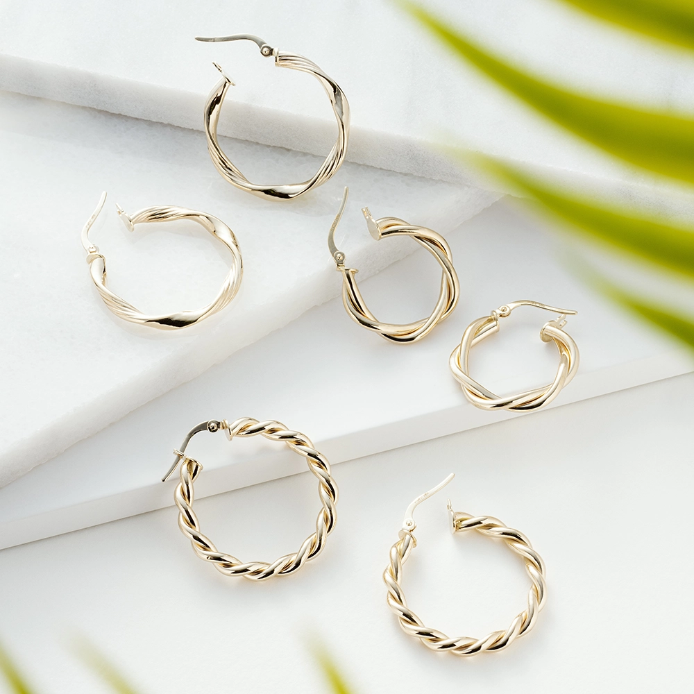 Corda Jr. Yellow Gold Hoop Earring - 5